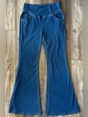 Halara Flex High Waisted Crossover Pocket Washed Casual Jeans Womens MEDIUM TALL